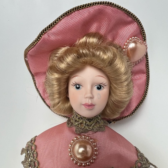 Lot 3 Vintage Kurt S Adler Victorian Porcelain Doll Christmas Ornaments Mauve - Picture 9 of 16